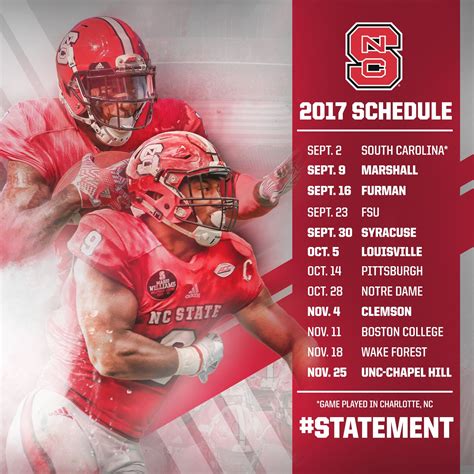 2017 unc football|nc state football schedule 2017.